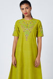 Okhai Hope Blossoms Cotton Floral Embroidered Dress For Women Online
