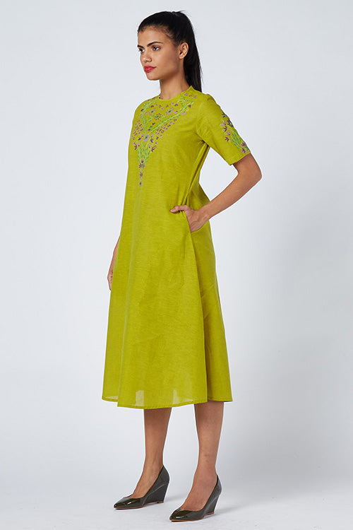 Okhai 'Hope Blossoms' Embroidered Cotton Dress | Relove