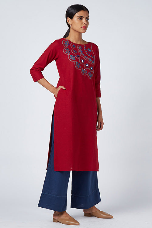 Okhai 'Trailblazer' Embroidered Cotton Kurta | Rescue