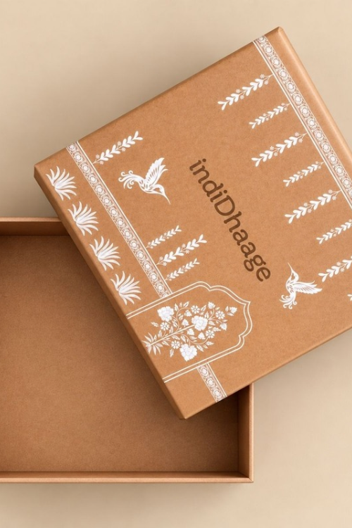 Indidhaage Cozy Home Gift Hamper | Ceramic Mugs & Block Print Cushion Covers