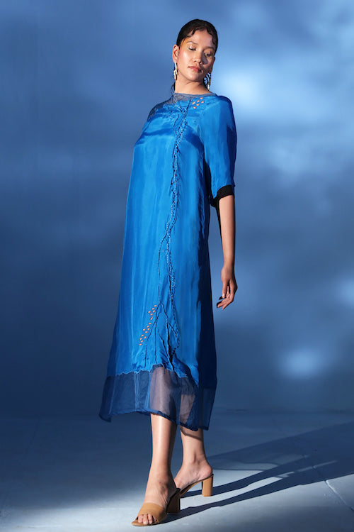 Chambray & Co.'S Como Embroidered Silk Dress