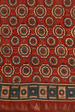 Riyaz Khatri Traditional Ajrakh Hand Block Printed And Natural Dye Chanderi Silk With Maheshvari Border Saree With Beautiful Tassels