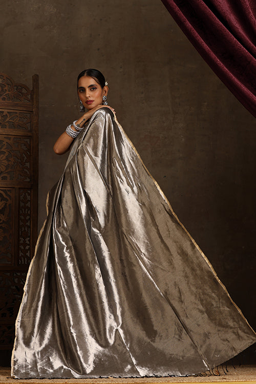 Maheshwari Handwoven Full Silver  Tissue Saree