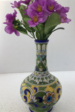 Ram Gopal Blue Pottery Handcrafted 'Surahai Vase" Green Flower Vase-118