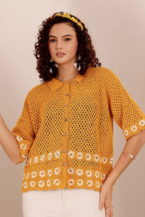 Ajoobaa "Knitted Soul" Crochet Shirt