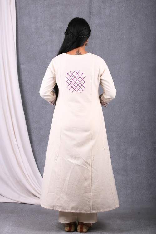 Urmul Desert Crafts- "Amara Kurta" A Line Cotton Handloom Kurta