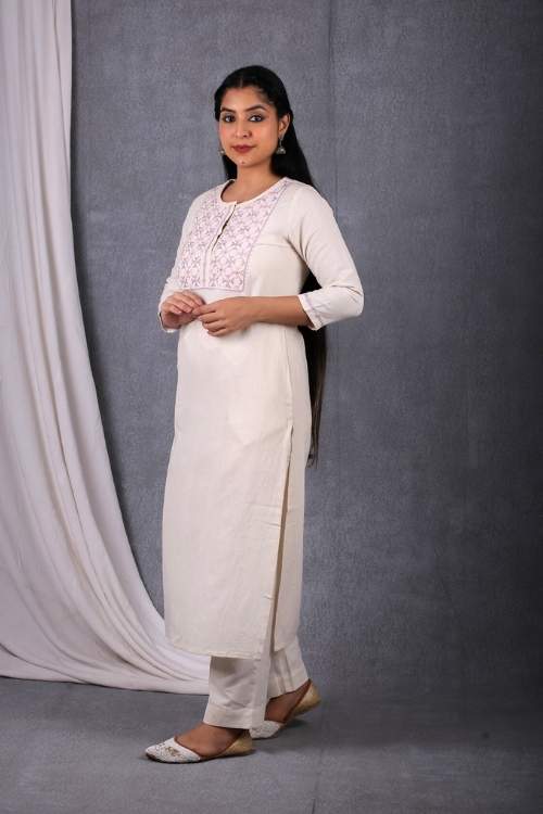 Urmul Desert Crafts-  "Antara Kurta" Straight Handloom Kurta