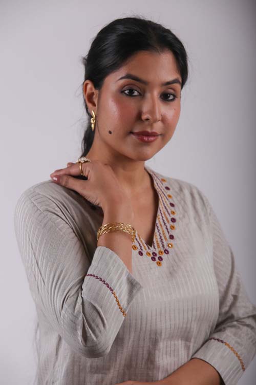 Urmul Desert Crafts-  "Gulshan" Cotton Straight Kurta