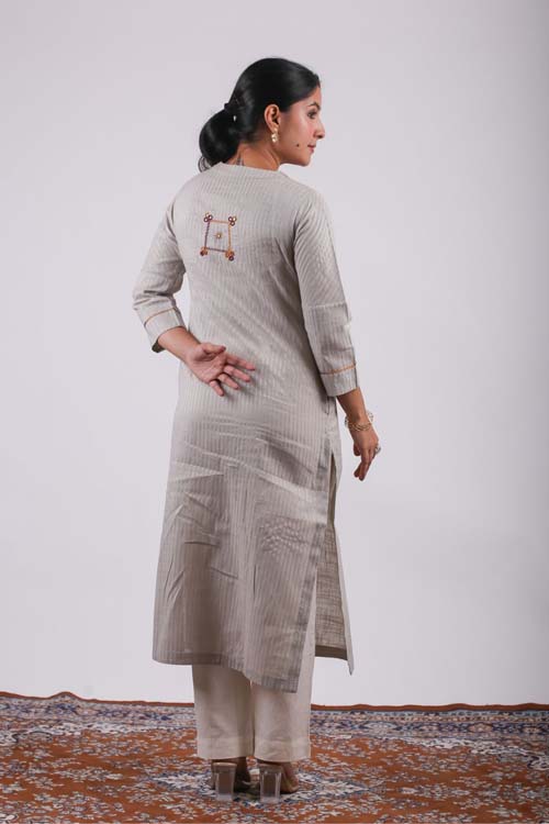 Urmul Desert Crafts-  "Gulshan" Cotton Straight Kurta