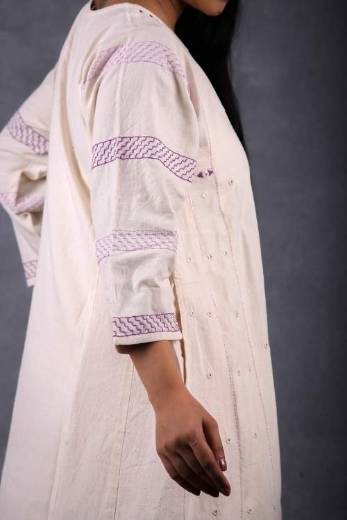 Urmul Desert Crafts-  "Padmini Kurta" A Line Cotton Handloom Kurta