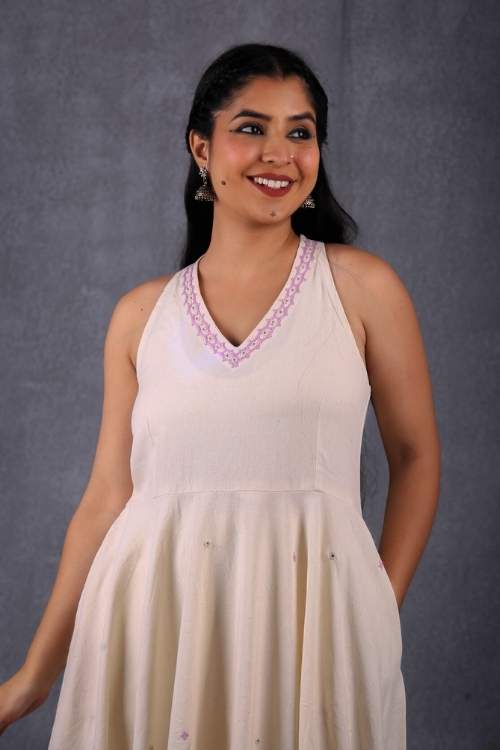 Urmul Desert Crafts-  "Sankhu Dress" Halter Neck Handloom Dress
