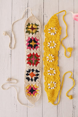 Ajoobaa Crochet "Granny Square Stitch" Cotton Headbands | Pack Of 2