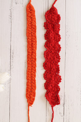 Ajoobaa Crochet "Scallop Design" Orange Headbands | Pack Of 2