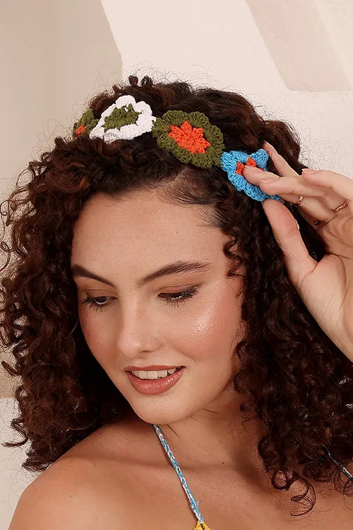 Ajoobaa "Crochet Floral" Headbands (Set Of 3)