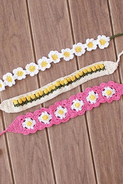 Ajoobaa "Floraloops" Crochet Headbands (Set Of 3)