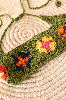 Ajoobaa Crochet Olive "Granny Square Stitch" Cotton Headband