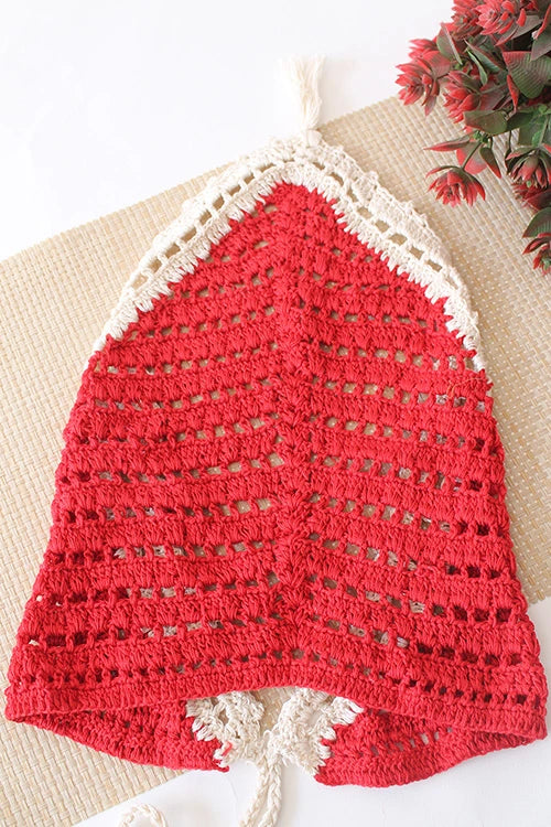 Ajoobaa "Vintage" Crochet Bandana - Red