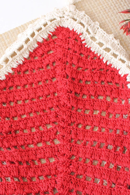 Ajoobaa "Vintage" Crochet Bandana - Red