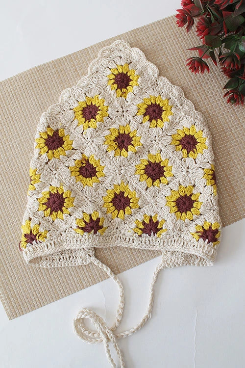 Ajoobaa "Sunflower" Handmade Bandana - Off White