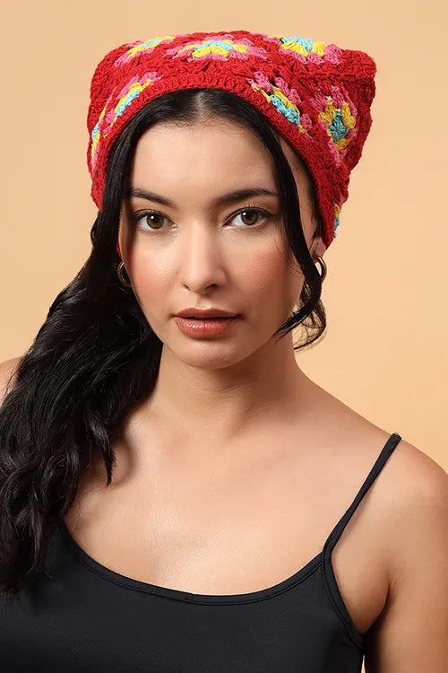 Ajoobaa Handmade "Granny Square" Bandana - Multicolor