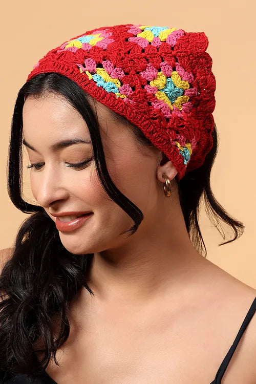 Ajoobaa Handmade "Granny Square" Bandana - Multicolor