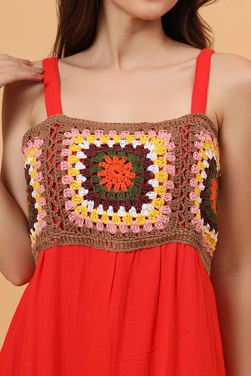 Ajoobaa "Bloomknit" Crochet Cotton Dress