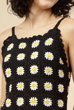 Velvery "Bohemian" Handmade Daisy Crochet Black & Multi Partywear Dress
