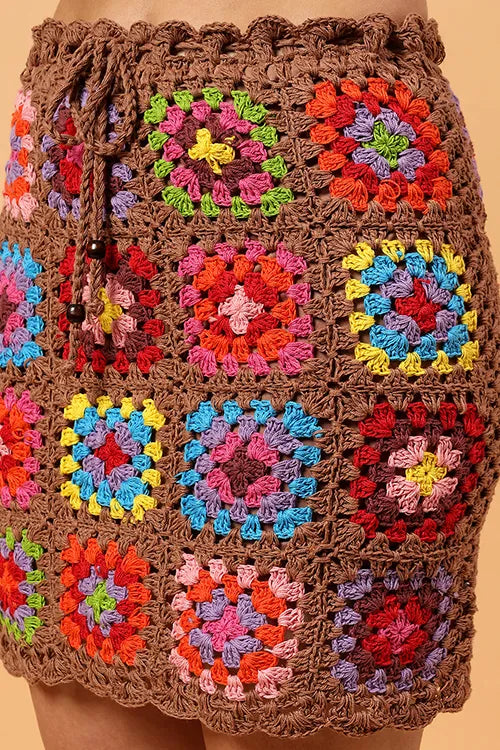 Ajoobaa Crochet "Bohemian" Skirt - Brown