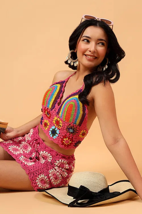 Ajoobaa Crochet "Pink Petal" Skirt