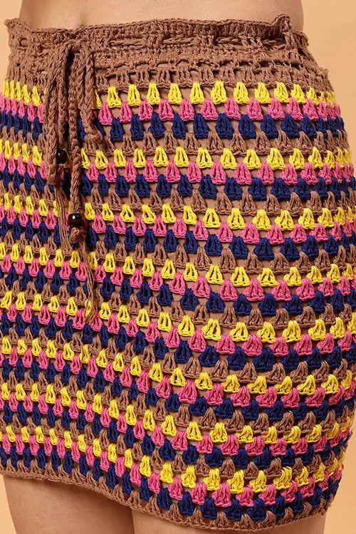 Ajoobaa Crochet "Sandy Bloom" Skirt - Multicolor