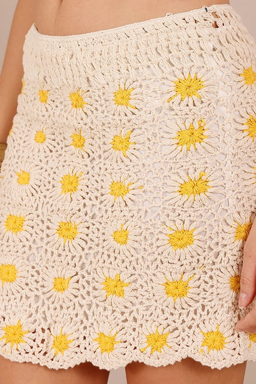 Ajoobaa "Daisy" Crochet Mini Skirt