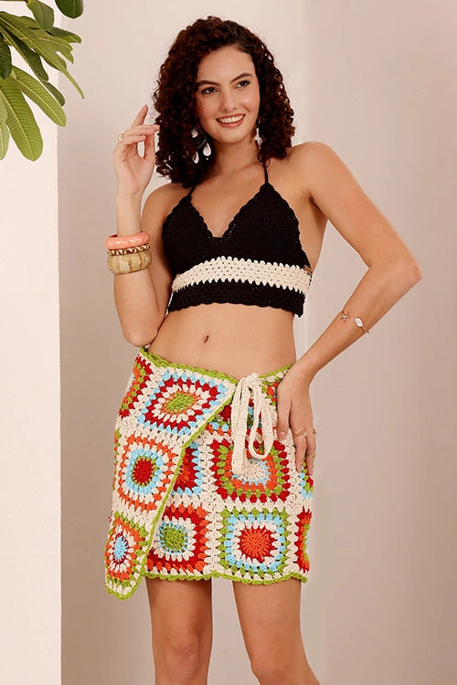 Ajoobaa "Wrap" Crochet Cotton Skirt