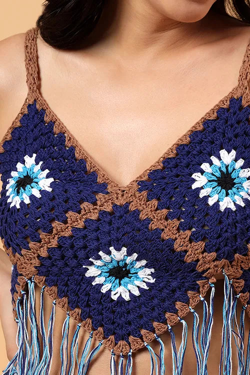 Ajoobaa "Evil Eye" Design Top - Blue