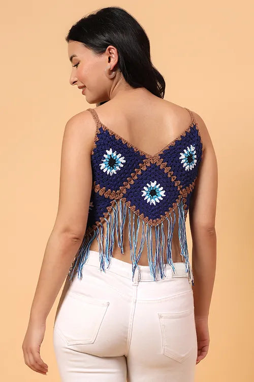 Ajoobaa "Evil Eye" Design Top - Blue