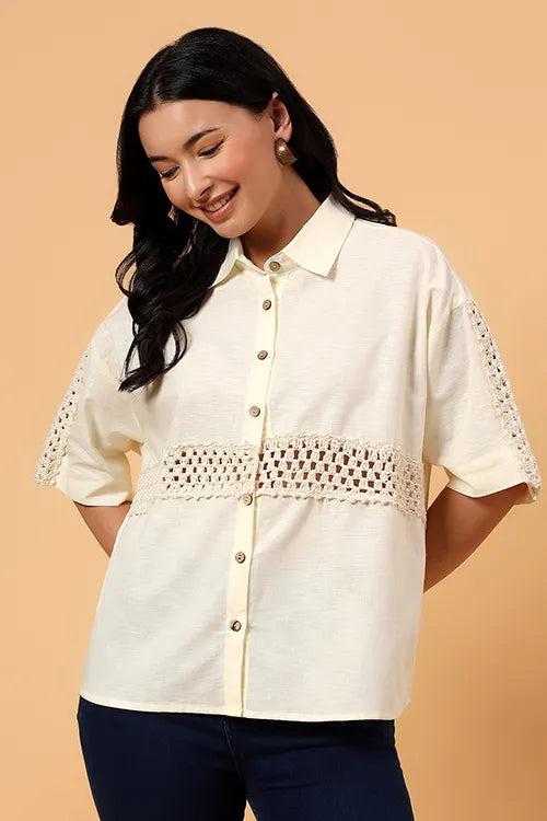 Ajoobaa Monochrome Grace Shirt - Off White