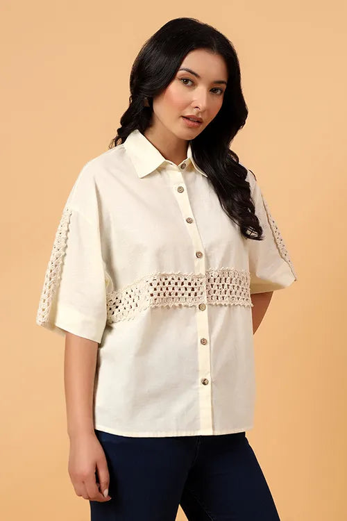 Ajoobaa Monochrome Grace Shirt - Off White