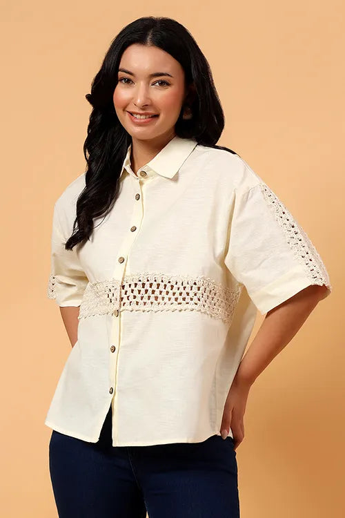 Ajoobaa Monochrome Grace Shirt - Off White