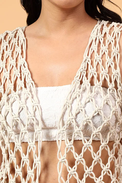 Ajoobaa Artisan Drape Top - Off White