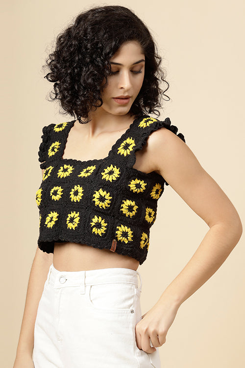 Ajoobaa "Sunflower" Crochet Cotton Top