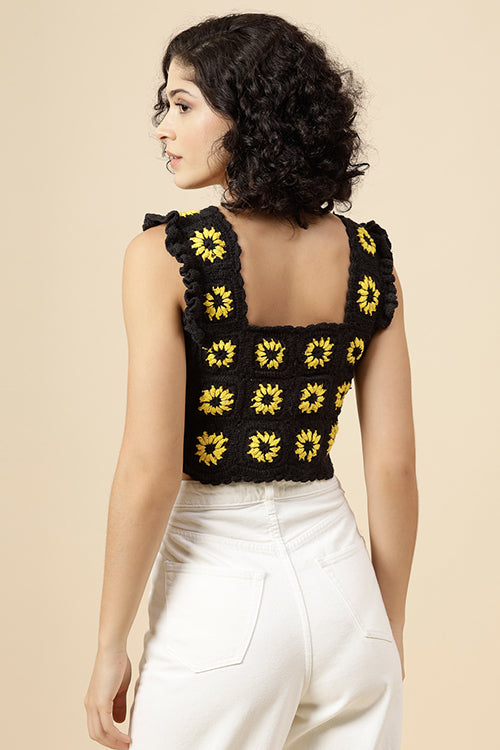 Ajoobaa "Sunflower" Crochet Cotton Top