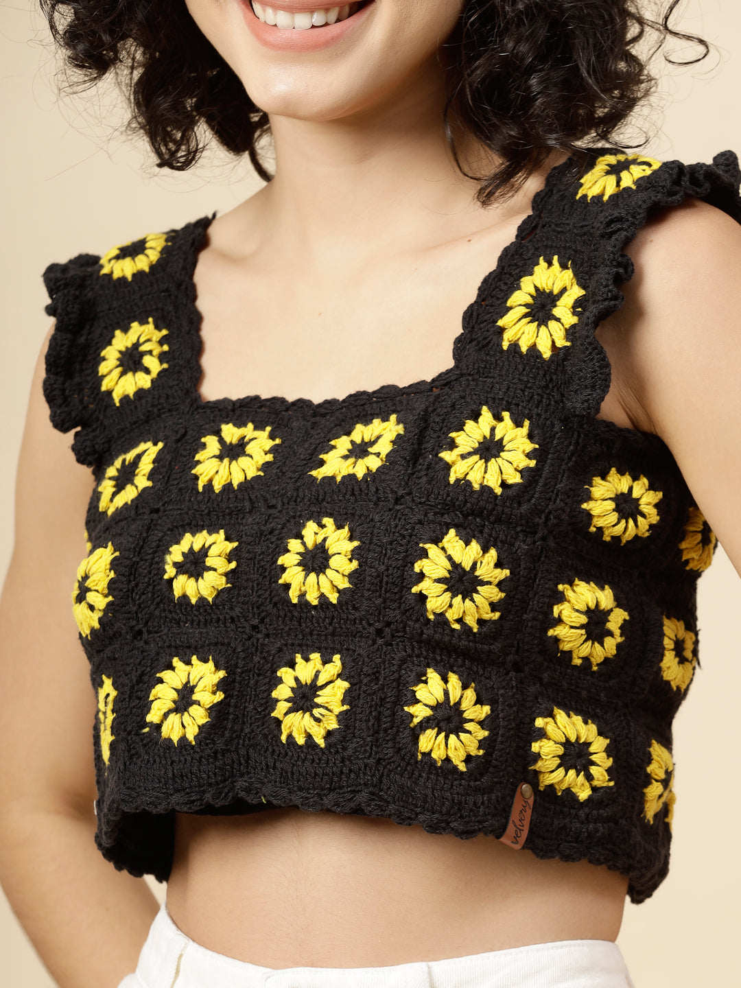 Ajoobaa "Sunflower" Crochet Cotton Top