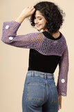 Ajoobaa "Crop" Crochet Pure Cotton Handmade Bolero- Lavender