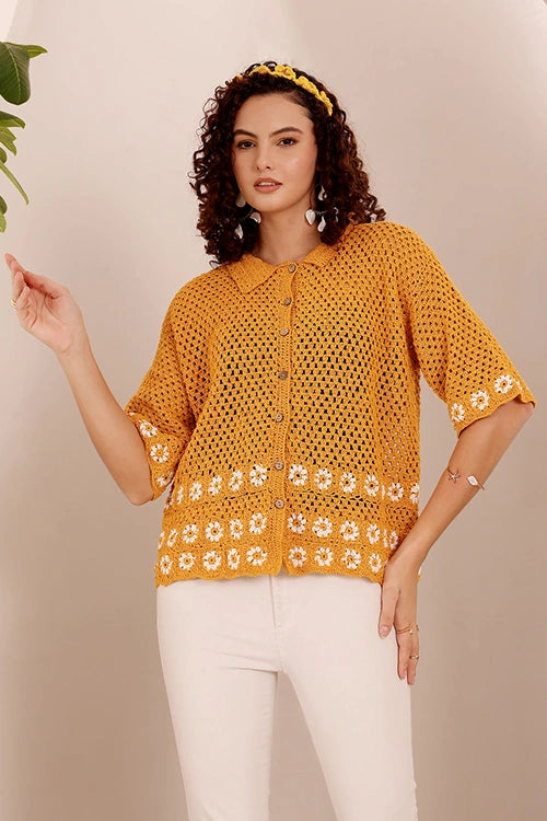 Ajoobaa "Knitted Soul" Crochet Shirt