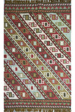Handwoven abstract kilim rug