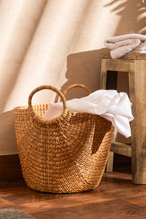 Dharini Water Hyacinth Laundry Basket Small