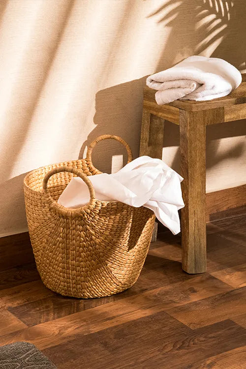 Dharini Water Hyacinth Laundry Basket Small