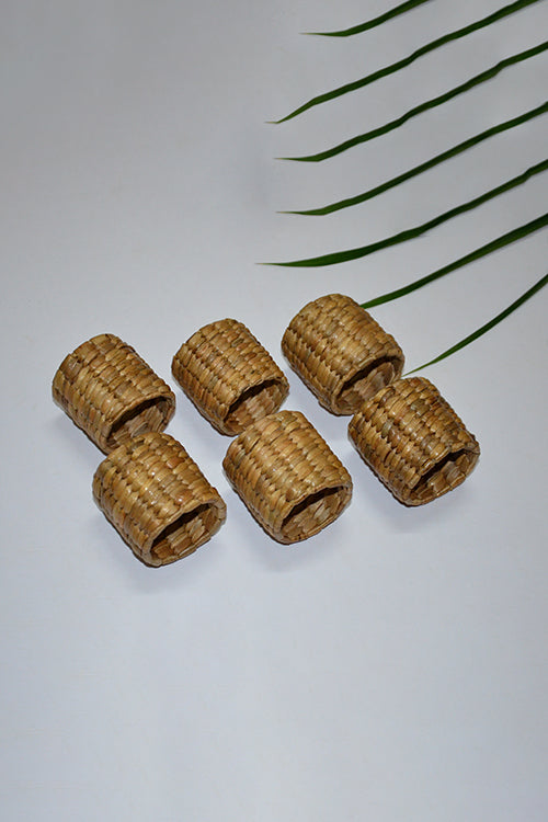 Dharini Water Hyacinth Napkin Rings (Set of 6)