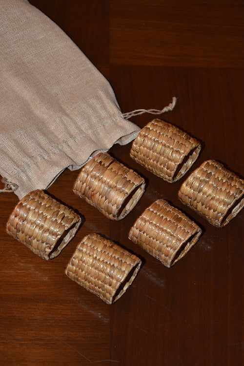 Dharini Water Hyacinth Napkin Rings (Set of 6)
