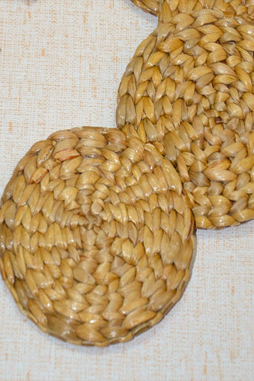 Dharini Water Hyacinth Round Coasters (Set of 4)