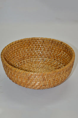 Dharini Cane Round Fruit & Utility Basket Bowl Natural